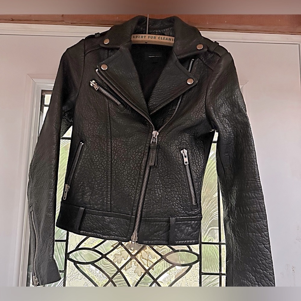Mackage Black Leather Biker Jacket